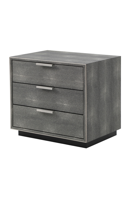 Dark Shagreen 3-Drawer Nightstand | OROA Modern Dynasty | Oroa.com