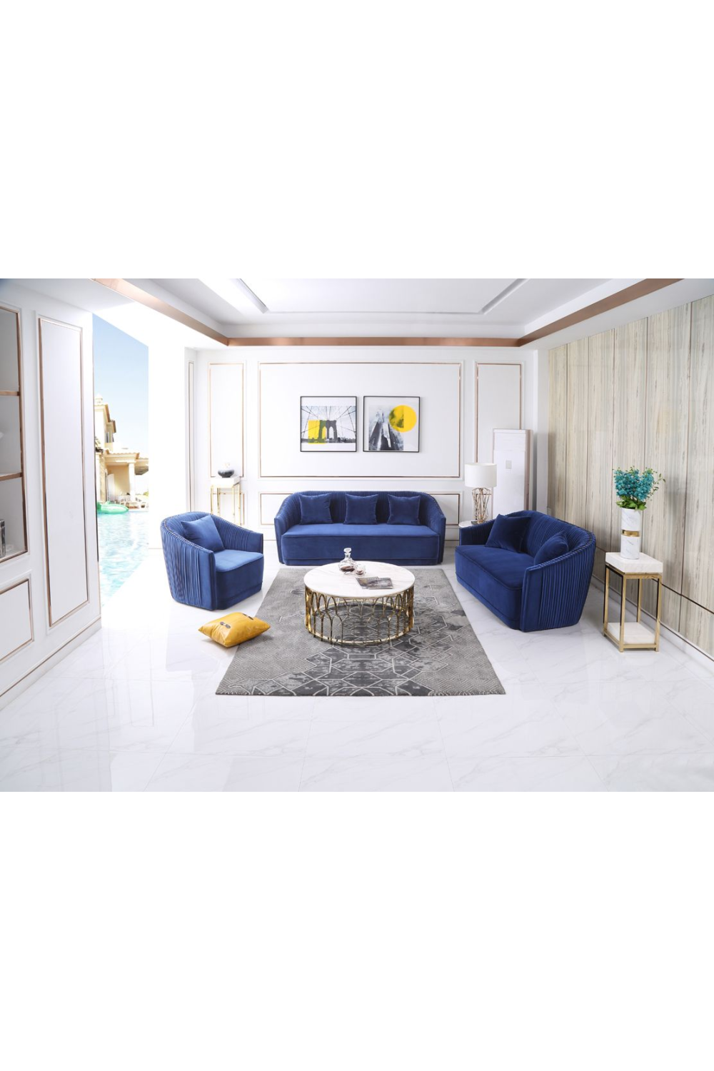 Blue Velvet Sofa | OROA Modern Palomar | Oroa.com