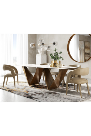 White Ceramic Dining Table | OROA Modern Melanie | Oroa.com