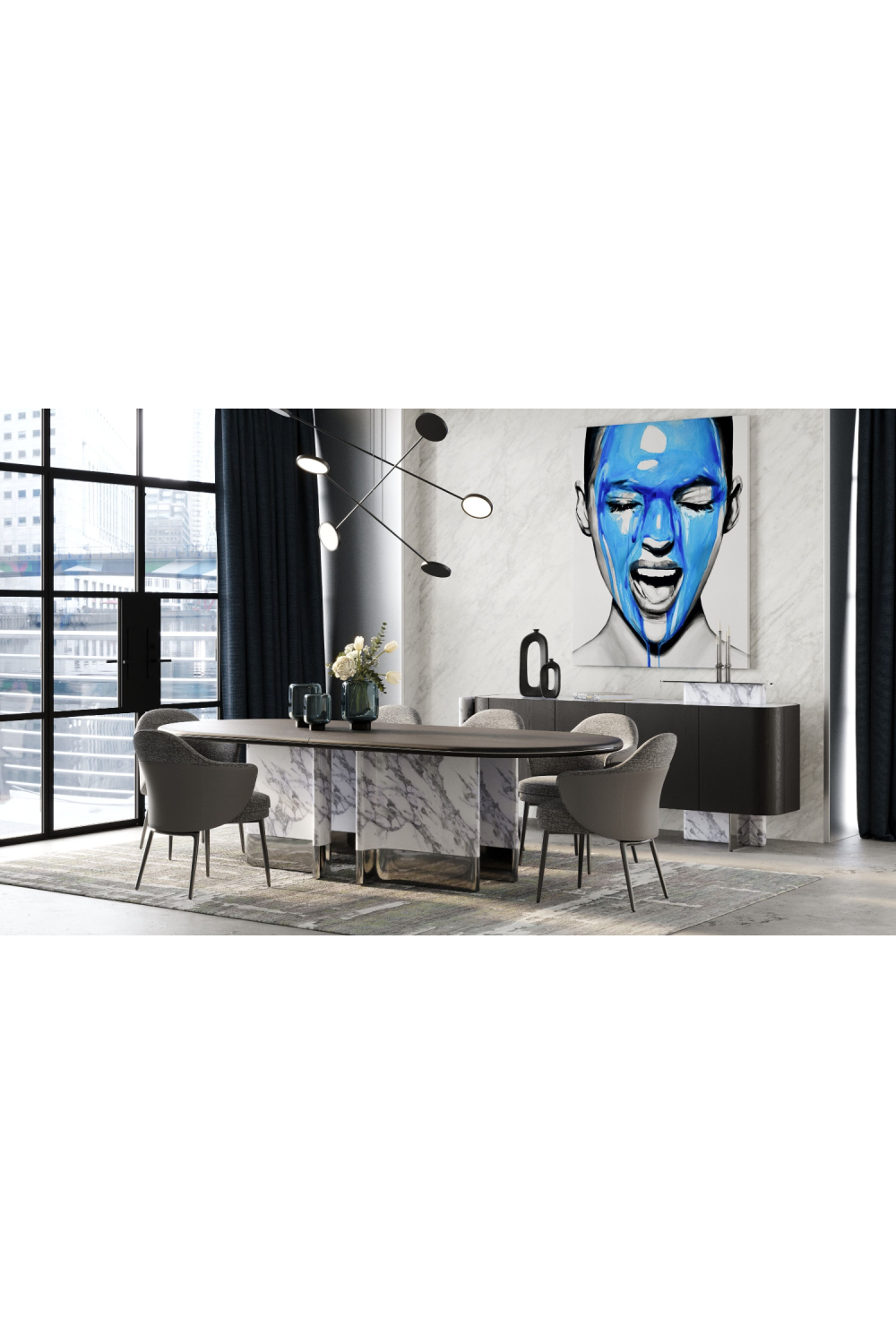 Oval Black Oak Dining Table | OROA Modern Renfew | Oroa.com