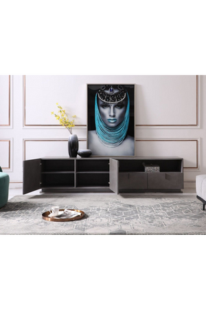 Gray Crackle TV Stand | OROA Modern Buckley | Oroa.com