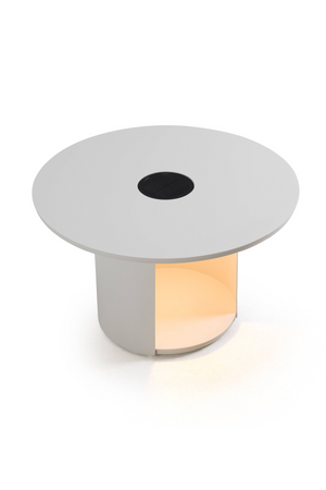 Outdoor White End Table with Solar Light M | OROA Modern Onza | Oroa.com
