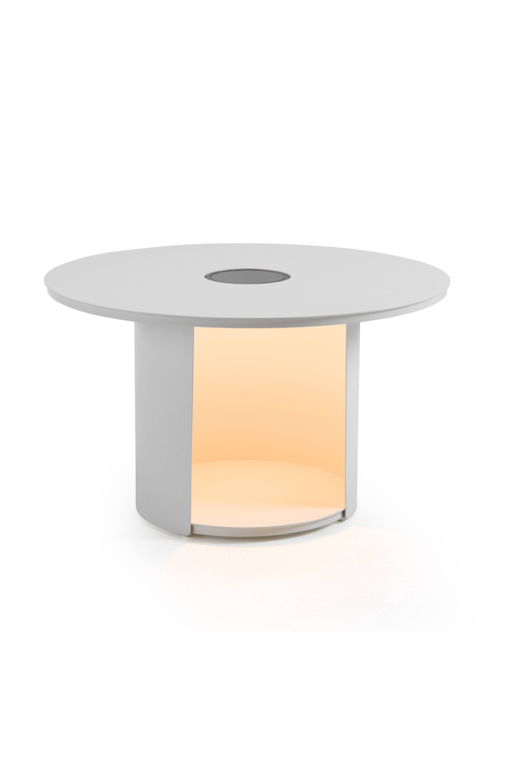 Outdoor White End Table with Solar Light M | OROA Modern Onza | Oroa.com
