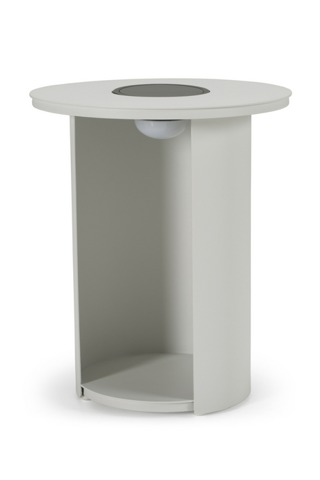 Outdoor White End Table with Solar Light S | OROA Modern Onza | Oroa.com