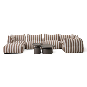   Brown Stripes 8-Piece Outdoor Sofa | Oroa.com
