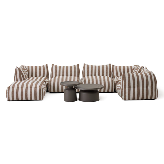 Brown Stripes 8-Piece Outdoor Sofa | Oroa Modern Lanuza | Oroa.com