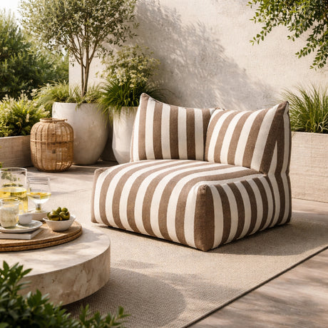   Brown Stripes Outdoor Corner Sofa | Oroa.com