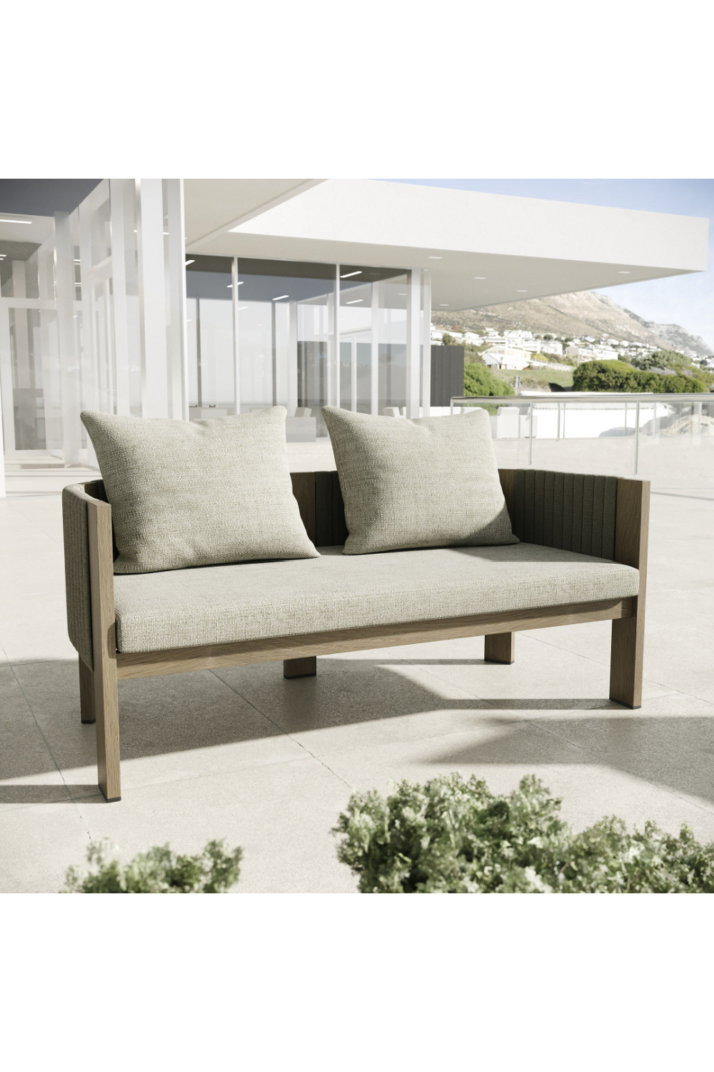 Outdoor Gray Rope Loveseat | OROA Modern Salvora | Oroa.com