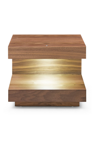 C-Shaped Brown LED Nightstand | OROA Modern Esso | Oroa.com