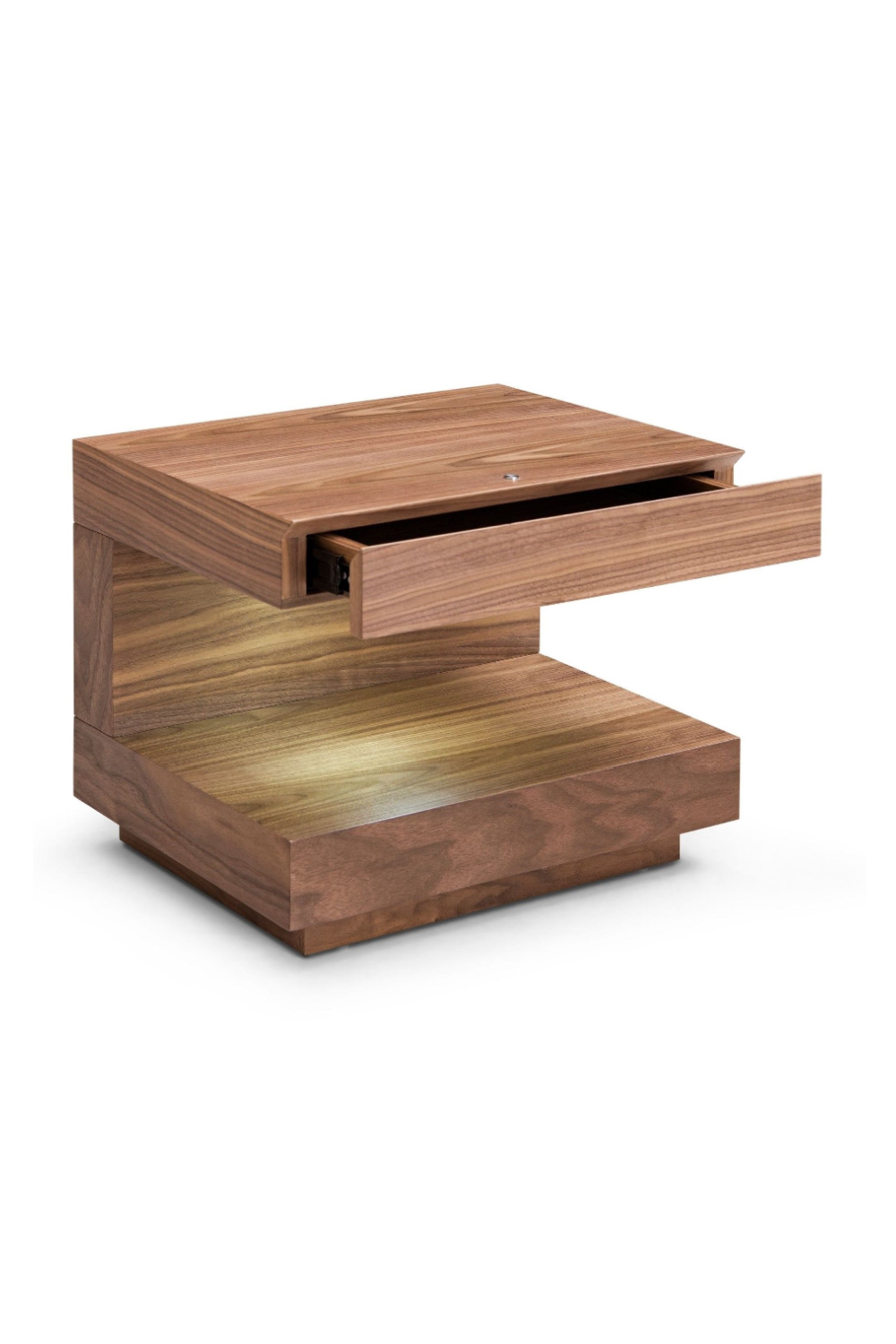 C-Shaped Brown LED Nightstand | OROA Modern Esso | Oroa.com
