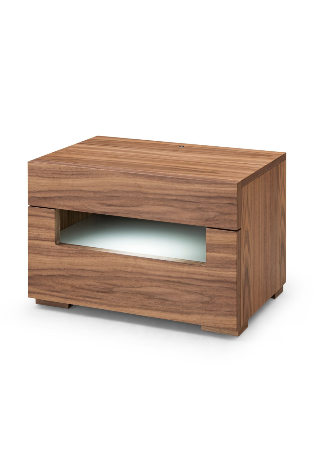 Walnut 2-Drawer LED Nightstand | OROA Modern Ceres | Oroa.com