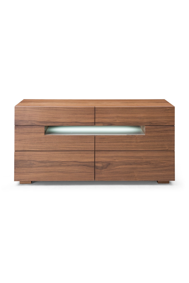 Walnut 6-Drawer LED Dresser | OROA Modern Ceres | Oroa.com