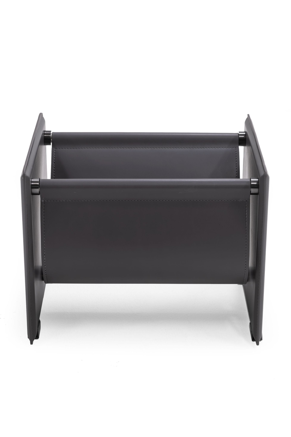 Gray Saddle Leather Magazine Rack | OROA Modern Uriah