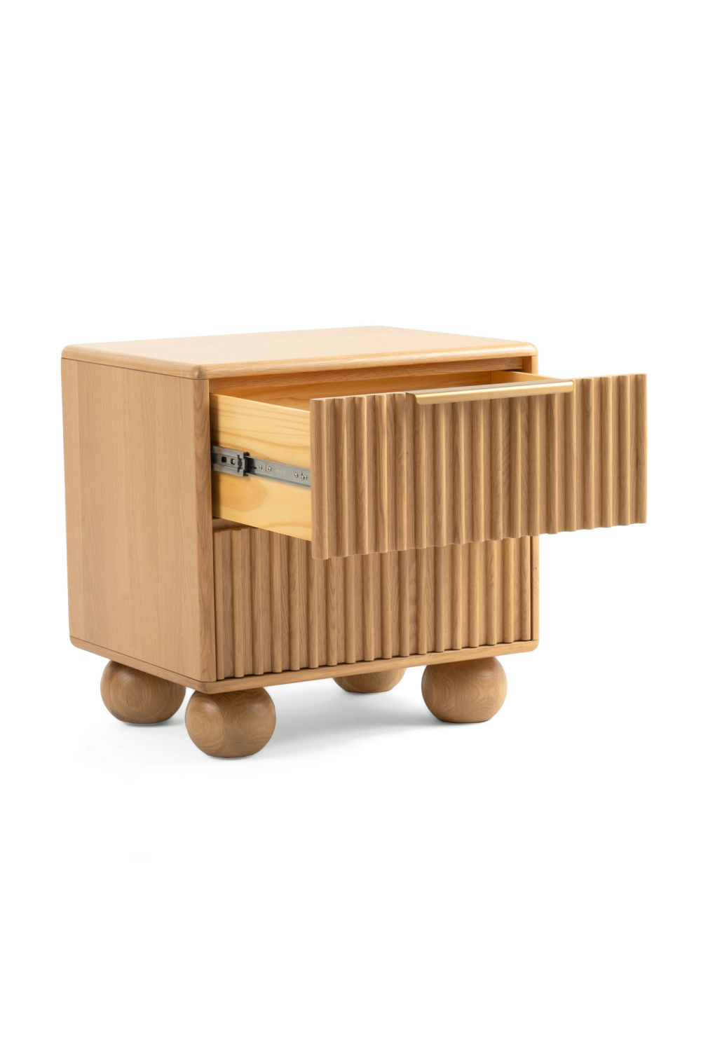 Fluted Oak 2-Drawer Nightstand | OROA Modern Winters | Oroa.com