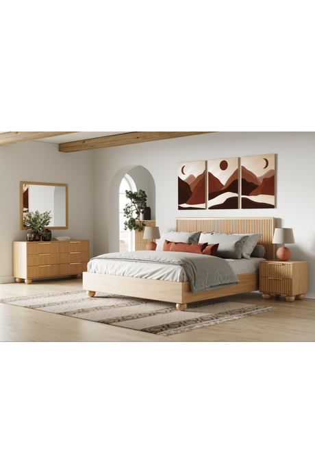 Fluted Oak Bed | OROA Modern Winters | Oroa.com