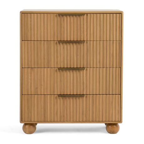   Fluted Oak 4-Drawer Chest | Oroa.com