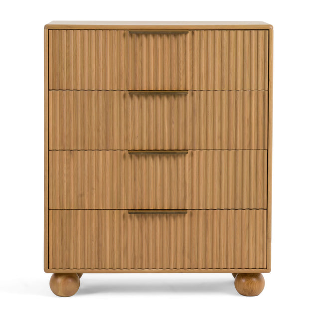 Fluted Oak 4-Drawer Chest | OROA Modern Winters | Oroa.com