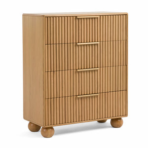   Fluted Oak 4-Drawer Chest | Oroa.com