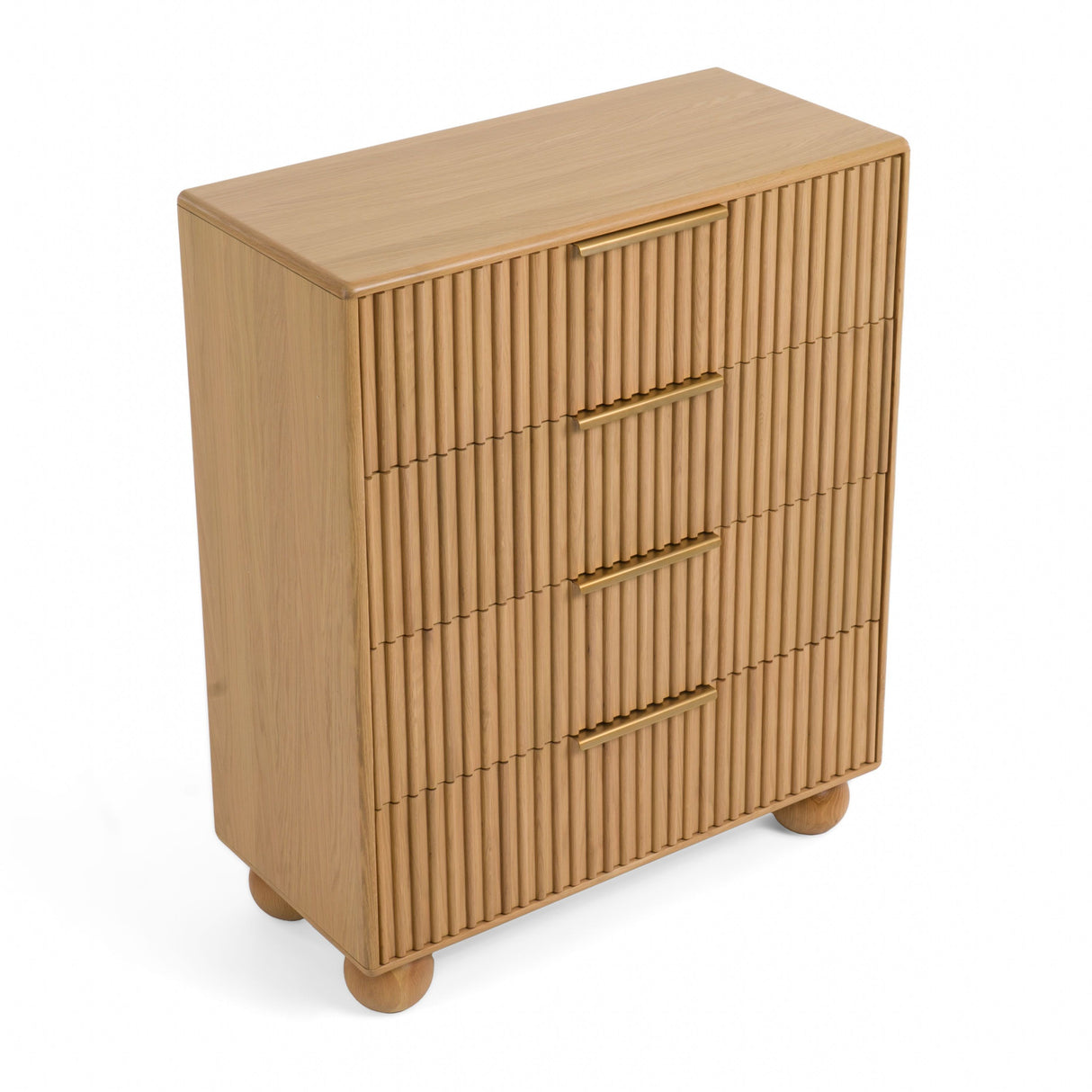   Fluted Oak 4-Drawer Chest | Oroa.com