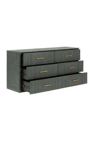 Dark Gray Acacia 6-Drawer Dresser | OROA Modern Manchester | Oroa.com
