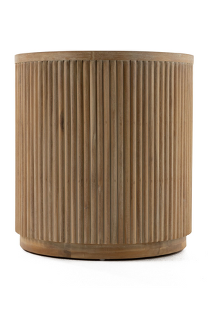 Ribbed Natural Acacia 2-Drawer Nightstand | OROA Modern | Oroa.com