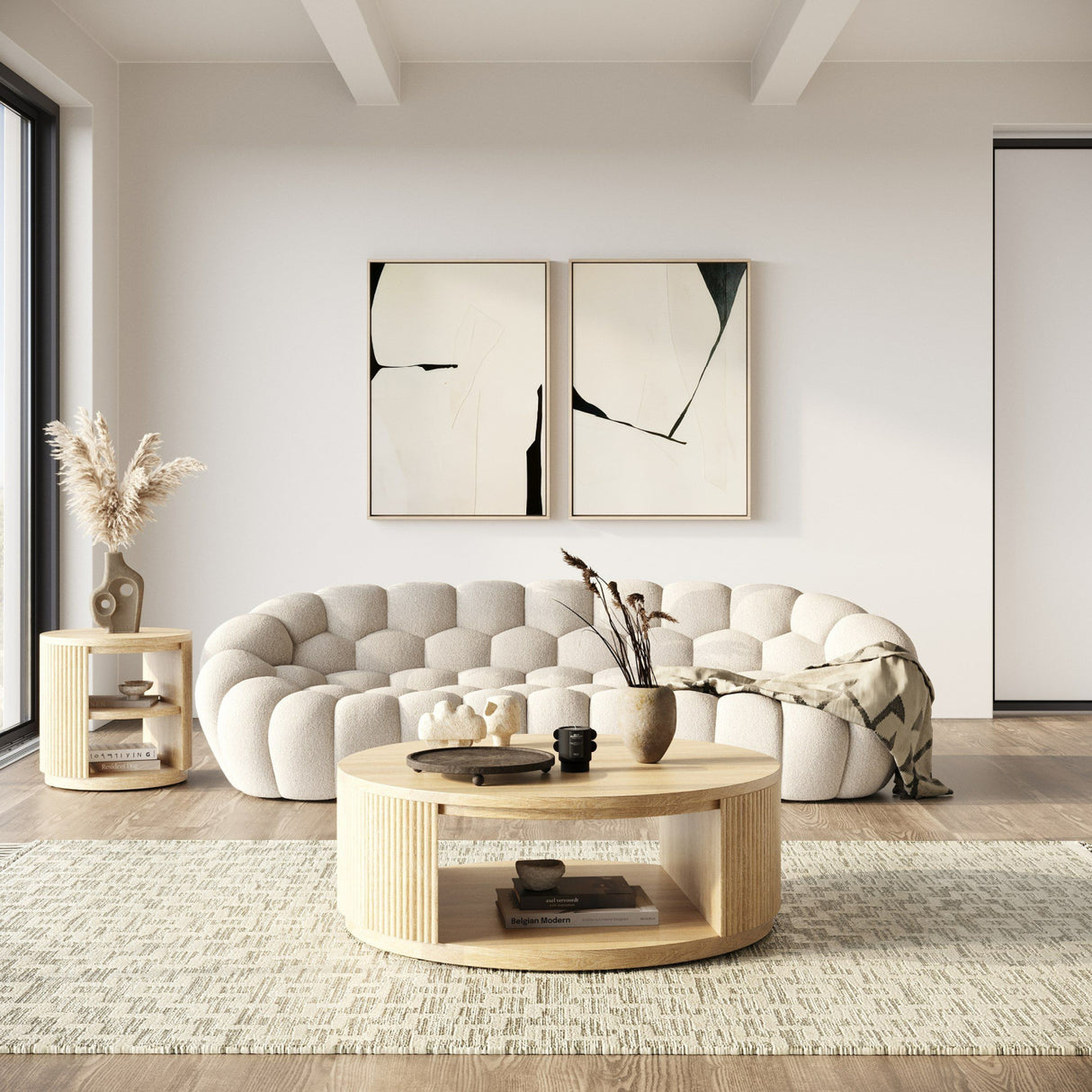   Natural Acacia Round Coffee Table | Oroa.com