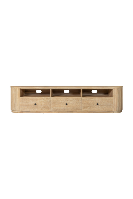 3-Drawer Natural Acacia TV Stand | OROA Modern Jacobson | Oroa.com