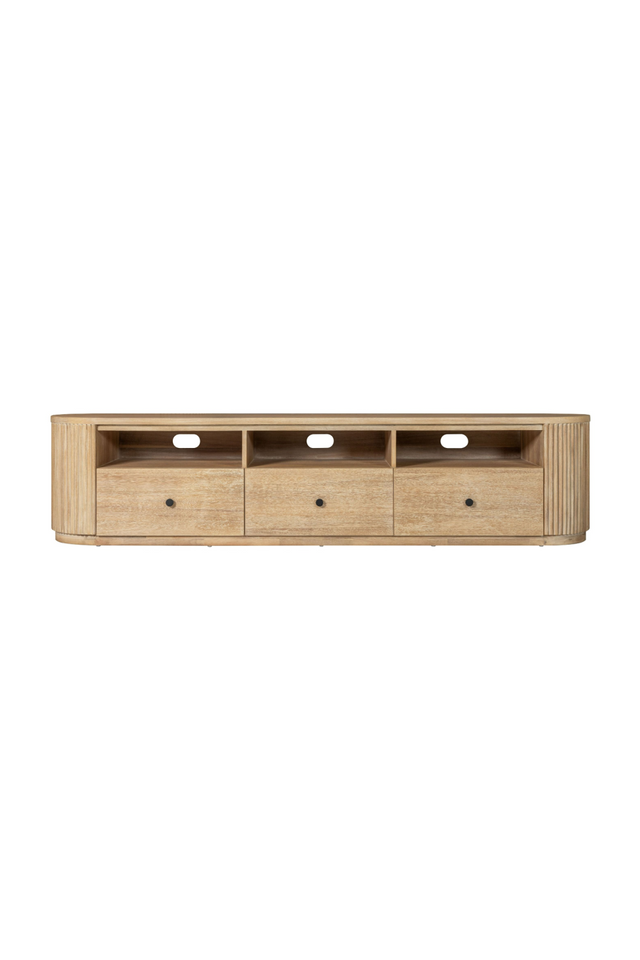 3-Drawer Natural Acacia TV Stand | OROA Modern Jacobson | Oroa.com