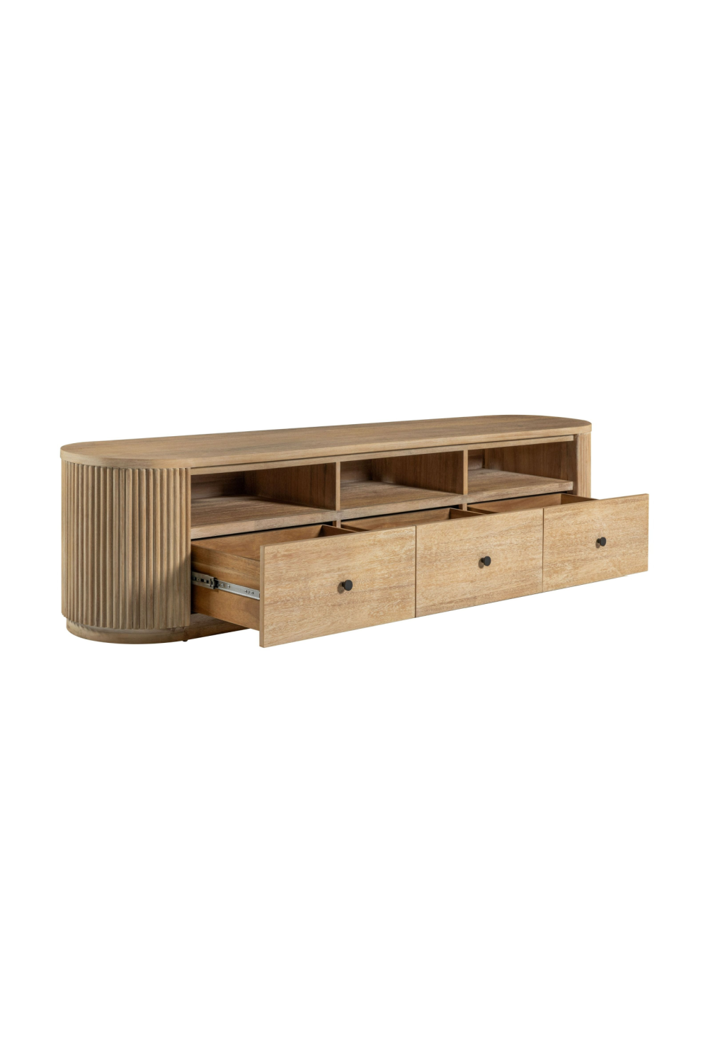 3-Drawer Natural Acacia TV Stand | OROA Modern Jacobson | Oroa.com
