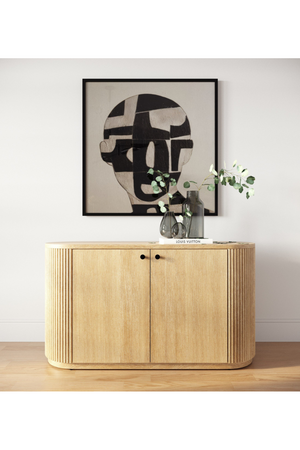 Ribbed Natural Acacia 2-Door Sideboard | OROA Modern | Oroa.com