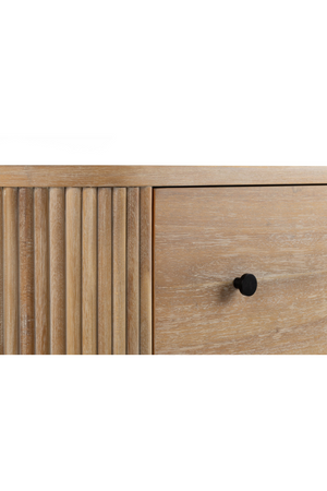 Ribbed Natural Acacia 4-Drawer Chest | OROA Modern | Oroa.com