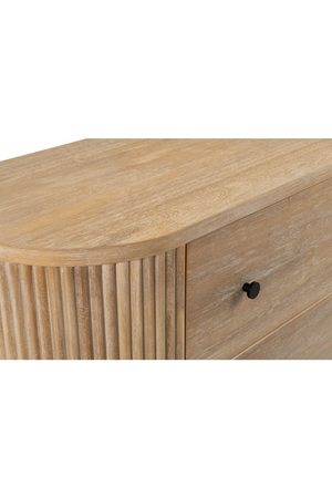 Ribbed Natural Acacia 4-Drawer Chest | OROA Modern | Oroa.com