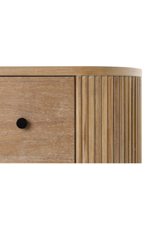 Ribbed Natural Acacia 4-Drawer Chest | OROA Modern | Oroa.com