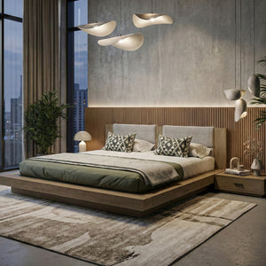 Walnut Bed with 2 Nightstands | OROA Modern Fantasia | Oroa.com