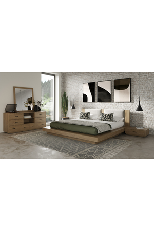 Walnut Bed with 2 Nightstands | OROA Modern Fantasia | Oroa.com