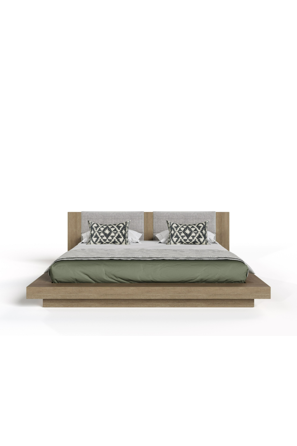 Walnut Bed with 2 Nightstands | OROA Modern Fantasia | Oroa.com