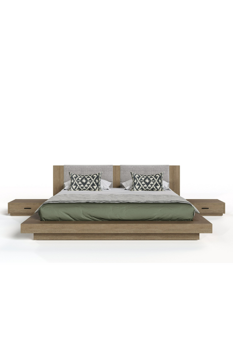 Walnut Bed with 2 Nightstands | OROA Modern Fantasia | Oroa.com