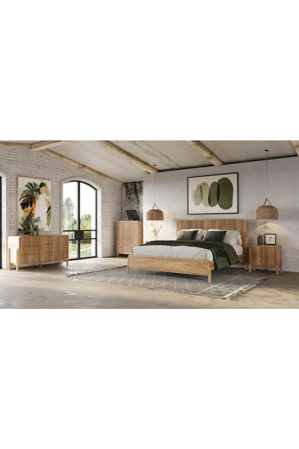 Natural Oak Slatted Bed | OROA Modern Mikala | Oroa.com