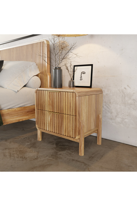 Natural Oak 2-Drawer Nightstand | OROA Modern Mikala | Oroa.com