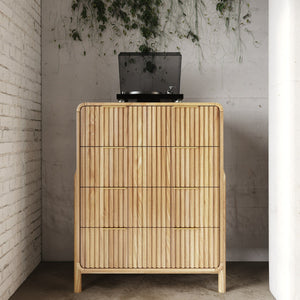   Natural Oak 4-Drawer Chest | Oroa.com