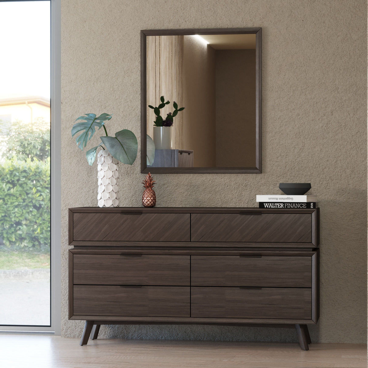 Acacia Wood 6-Drawer Dresser | OROA Modern Roger