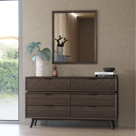 Acacia Wood 6-Drawer Dresser | OROA Modern Roger