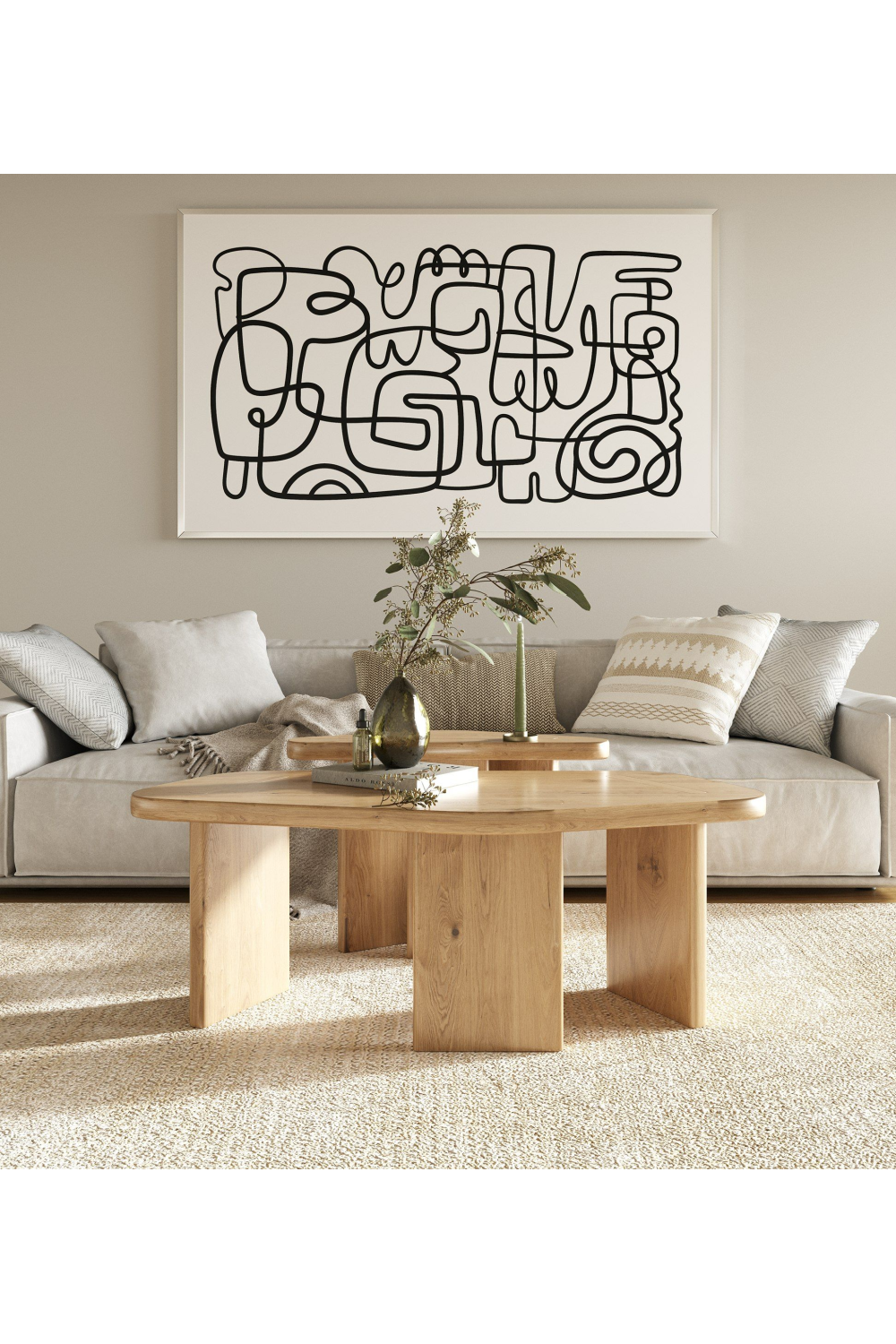 Natural Wood Coffee Table Set (2) | OROA Modern Jack | Oroa.com