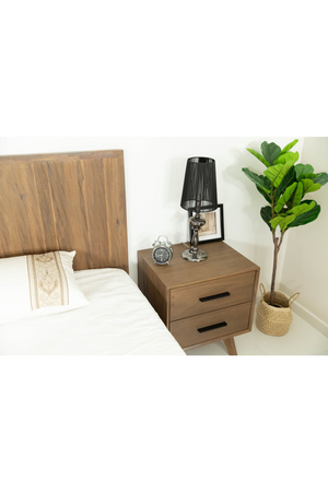 2-Drawer Acacia Wood Nightstand | OROA Modern Claire | Oroa.com