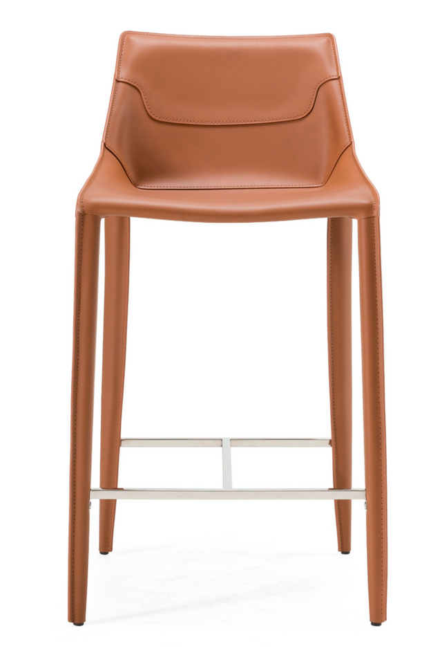Saddle Leather Counter Stool | OROA Modern Halo | Oroa.com