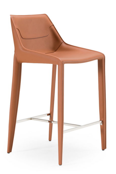 Saddle Leather Counter Stool | OROA Modern Halo | Oroa.com