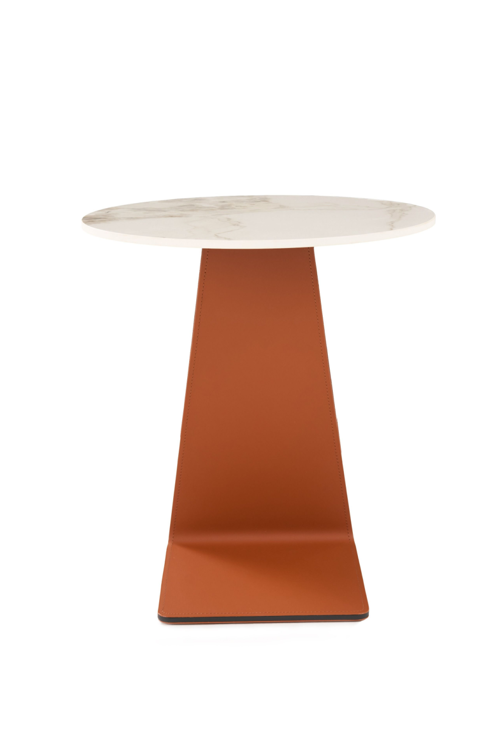 Orange Leather Base End Table | OROA Modern Merkel | Oroa.com