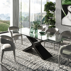  Black Glass Extendable Dining Table | Oroa.com