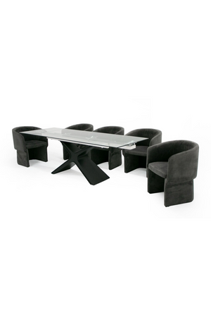 Black Glass Extendable Dining Table | OROA Modern Adler | Oroa.com