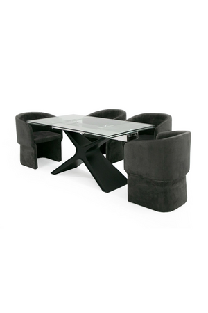 Black Glass Extendable Dining Table | OROA Modern Adler | Oroa.com